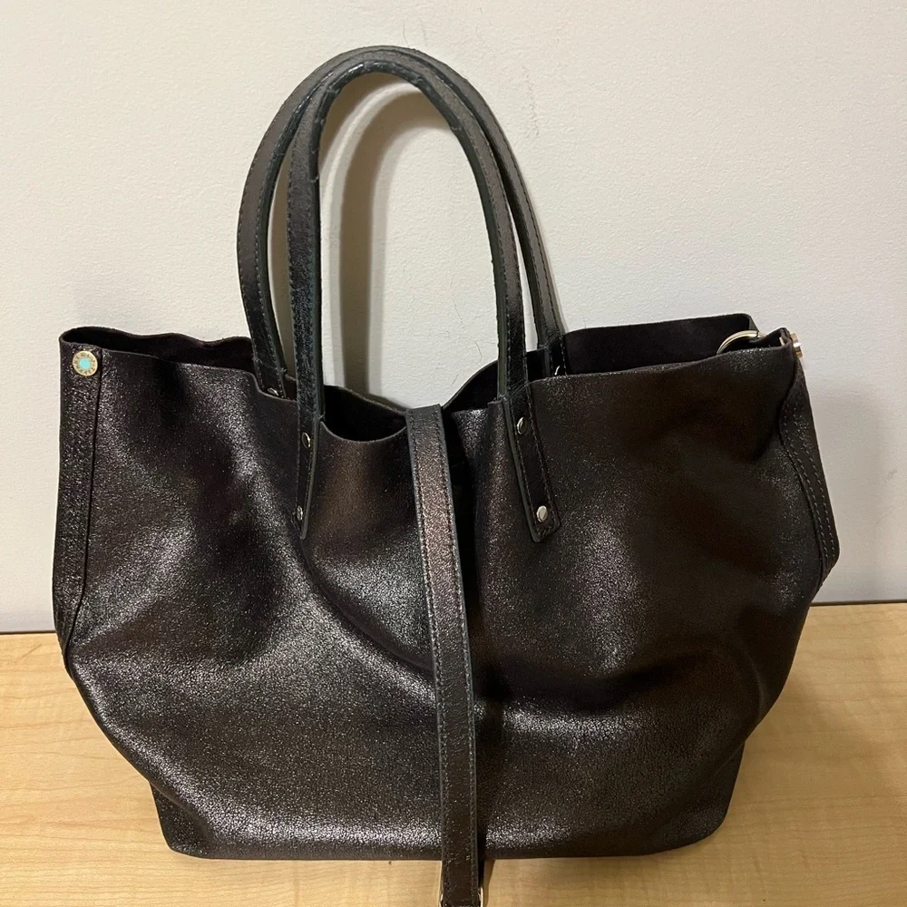 Tiffany Bronze Leather Tote Bag
